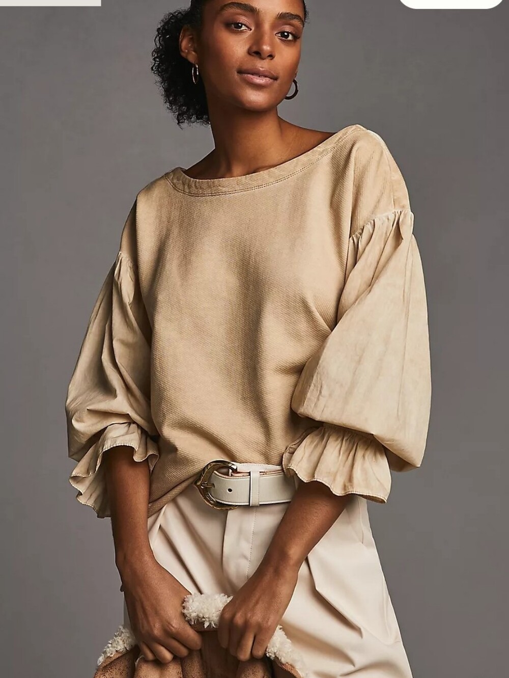 Pilcro By Anthropologie Balloon Sleeve Scoop Neck Top